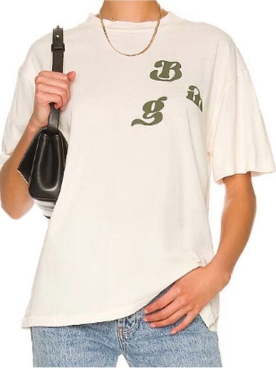 Anine Bing Tops - Anine Bing Ashton Vintage Cream Bing Tee
